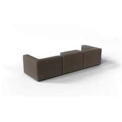 3-Sitzer Chaiselongue, links -TASI- Farbe Shitake - Stoff: Boucla