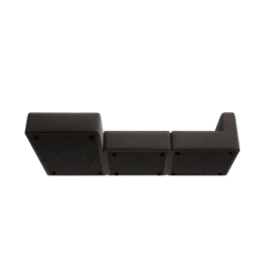 3-Sitzer Chaiselongue, links -TASI- Farbe Taupe - Stoff: Boucla