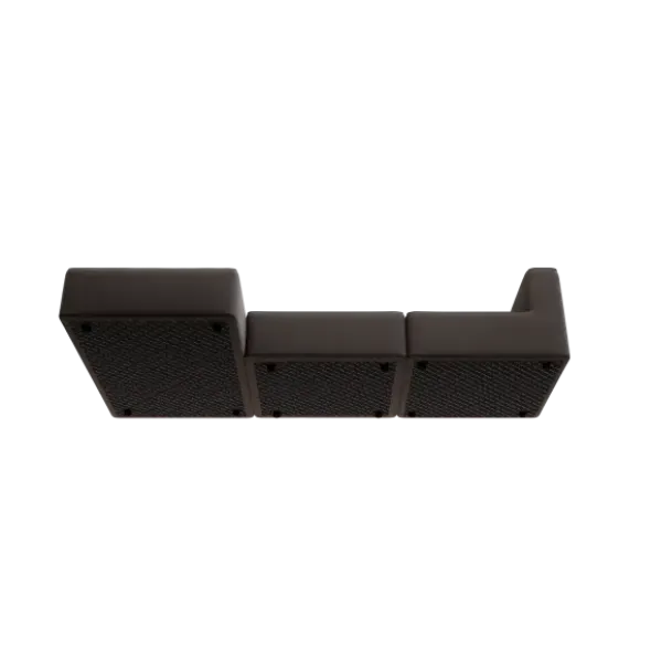 3-Sitzer Chaiselongue, links -TASI- Farbe Taupe - Stoff: Boucla