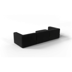 3-Sitzer Chaiselongue, links -TASI- Farbe Coal - Stoff: Boucla