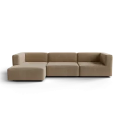 3-Sitzer Chaiselongue, links -TASI- Farbe Shitake - Stoff: kvadrat Moss