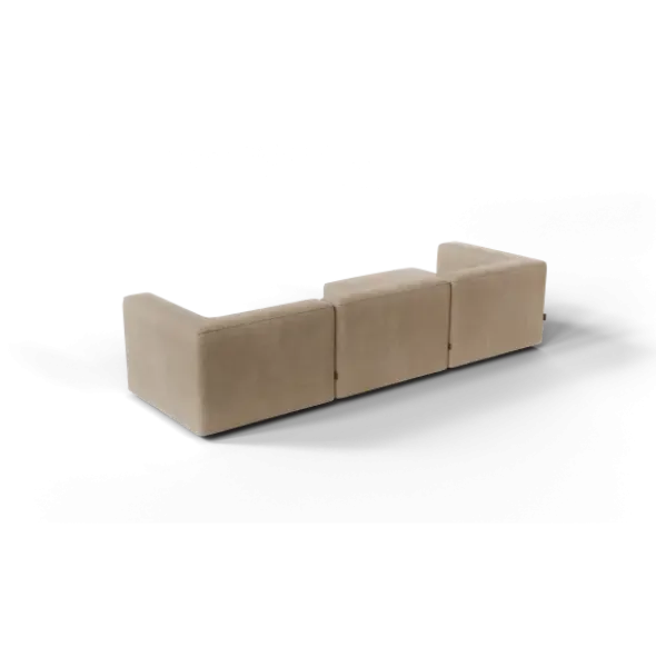 3-Sitzer Chaiselongue, links -TASI- Farbe Shitake - Stoff: kvadrat Moss