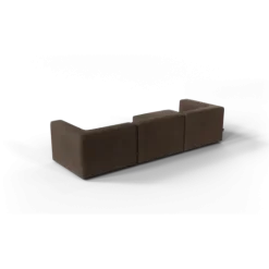 3-Sitzer Chaiselongue, links -TASI- Farbe Espresso - Stoff: kvadrat Moss