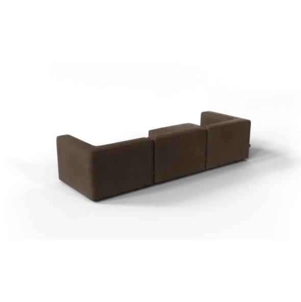 3-Sitzer Chaiselongue, links -TASI- Farbe Espresso - Stoff: kvadrat Moss
