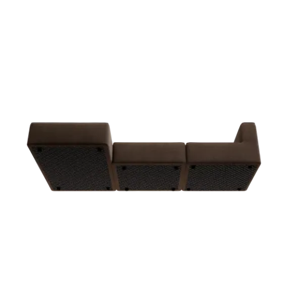 3-Sitzer Chaiselongue, links -TASI- Farbe Espresso - Stoff: kvadrat Moss