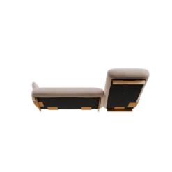 2-Sitzer Chaiselongue, rechts -MOCO- Farbe Beige - Stoff: Pina