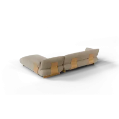2-Sitzer Chaiselongue, rechts -MOCO- Farbe Beige - Stoff: kvadrat Melange Nap