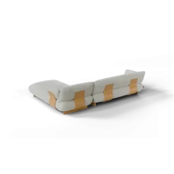 2-Sitzer Chaiselongue, rechts -MOCO- Farbe Cloud - Stoff: kvadrat Moss