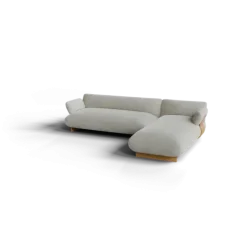 2-Sitzer Chaiselongue, rechts -MOCO- Farbe Cloud - Stoff: kvadrat Moss