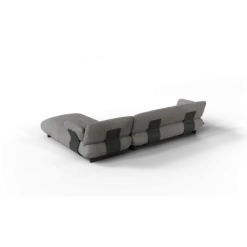 2-Sitzer Chaiselongue, rechts -MOCO- Farbe Zinc - Stoff: Pina