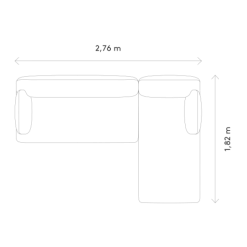 2-Sitzer Chaiselongue, rechts -MOCO- Farbe Shitake - Stoff: Boucla