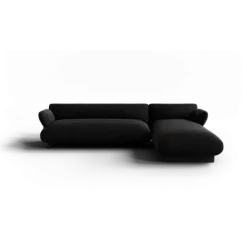 2-Sitzer Chaiselongue, rechts -MOCO- Farbe Coal - Stoff: Boucla
