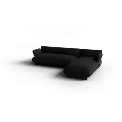 2-Sitzer Chaiselongue, rechts -MOCO- Farbe Coal - Stoff: Boucla