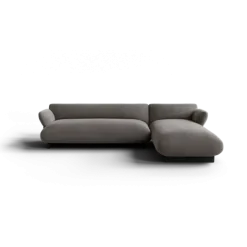 2-Sitzer Chaiselongue, rechts -MOCO- Farbe Shitake - Stoff: kvadrat Melange Nap