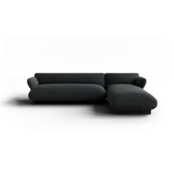 2-Sitzer Chaiselongue, rechts -MOCO- Farbe Coal - Stoff: kvadrat Melange Nap