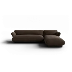 2-Sitzer Chaiselongue, rechts -MOCO- Farbe Espresso - Stoff: kvadrat Moss