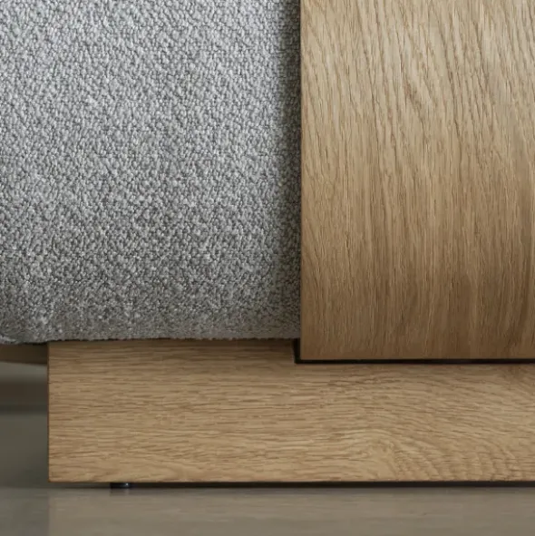 2-Sitzer Chaiselongue, rechts -MOCO- Farbe Espresso - Stoff: kvadrat Moss