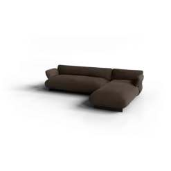 2-Sitzer Chaiselongue, rechts -MOCO- Farbe Espresso - Stoff: kvadrat Moss