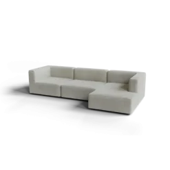 3-Sitzer Chaiselongue, rechts -TASI- Farbe Cloud - Stoff: kvadrat Moss
