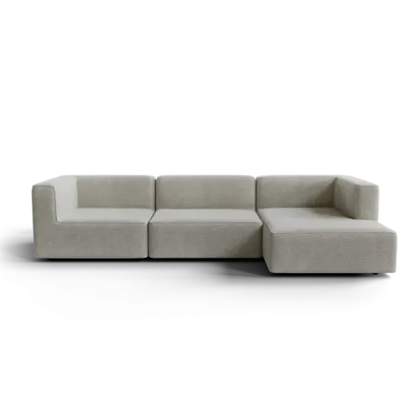 3-Sitzer Chaiselongue, rechts -TASI- Farbe Cloud - Stoff: kvadrat Moss