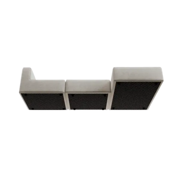 3-Sitzer Chaiselongue, rechts -TASI- Farbe Cloud - Stoff: kvadrat Moss