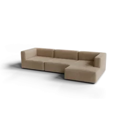 3-Sitzer Chaiselongue, rechts -TASI- Farbe Shitake - Stoff: kvadrat Moss