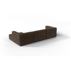 3-Sitzer Chaiselongue, rechts -TASI- Farbe Espresso - Stoff: kvadrat Moss