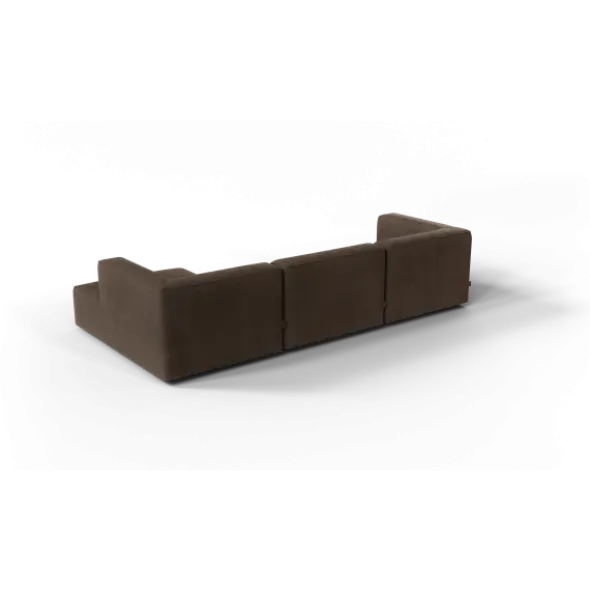 3-Sitzer Chaiselongue, rechts -TASI- Farbe Espresso - Stoff: kvadrat Moss