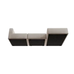 3-Sitzer Chaiselongue, rechts -TASI- Farbe Desert - Stoff: Pina