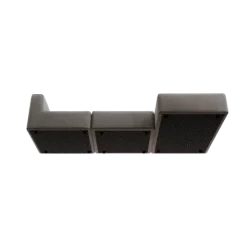 3-Sitzer Chaiselongue, rechts -TASI- Farbe Zinc - Stoff: Pina