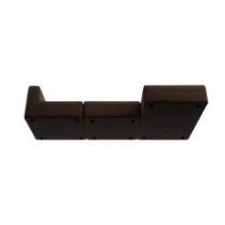 3-Sitzer Chaiselongue, rechts -TASI- Farbe Espresso - Stoff: Pina