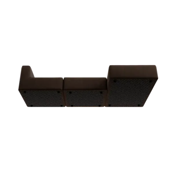 3-Sitzer Chaiselongue, rechts -TASI- Farbe Espresso - Stoff: Pina