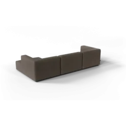 3-Sitzer Chaiselongue, rechts -TASI- Farbe Shitake - Stoff: Boucla