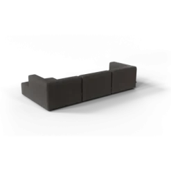 3-Sitzer Chaiselongue, rechts -TASI- Farbe Taupe - Stoff: Boucla