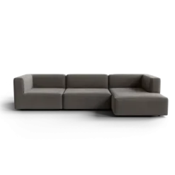 3-Sitzer Chaiselongue, rechts -TASI- Farbe Shitake - Stoff: kvadrat Melange Nap