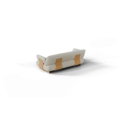 2-Sitzer Kombi -MOCO- Farbe Beige - Stoff: Boucla