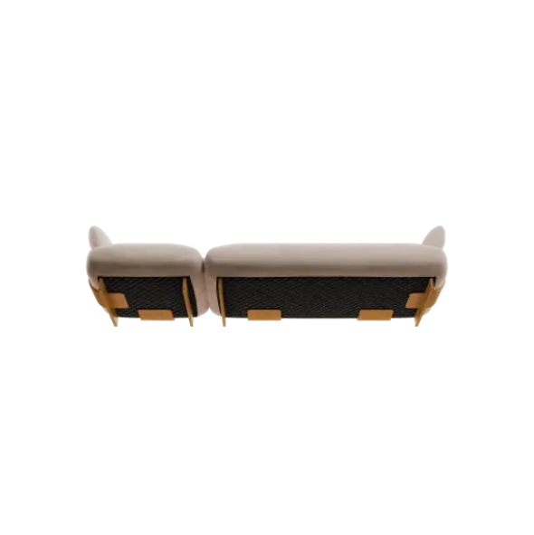 2,5-Sitzer Kombi -MOCO- Farbe Beige - Stoff: Pina