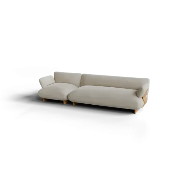 2,5-Sitzer Kombi -MOCO- Farbe Beige - Stoff: Boucla