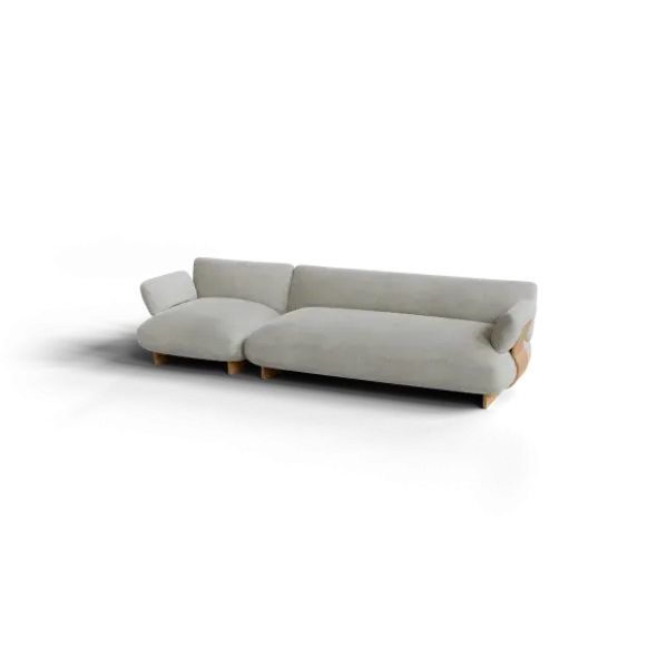 2,5-Sitzer Kombi -MOCO- Farbe Cloud - Stoff: kvadrat Moss