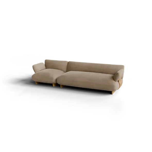 2,5-Sitzer Kombi -MOCO- Farbe Shitake - Stoff: kvadrat Moss