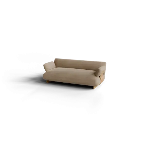 2-Sitzer Kombi -MOCO- Farbe Shitake - Stoff: kvadrat Moss