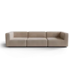 3-Sitzer Kombi -TASI- Farbe Beige - Stoff: Pina