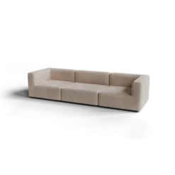 3-Sitzer Kombi -TASI- Farbe Beige - Stoff: Pina