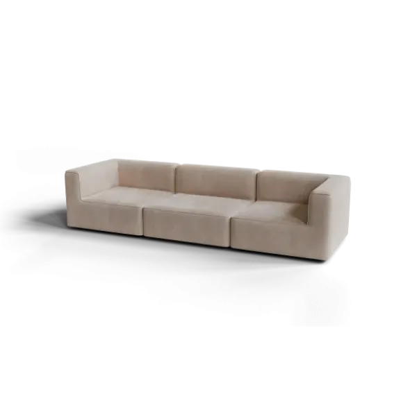 3-Sitzer Kombi -TASI- Farbe Beige - Stoff: Pina