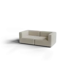 2-Sitzer Kombi -TASI- Farbe Beige - Stoff: Boucla