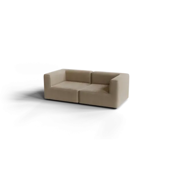 2-Sitzer Kombi -TASI- Farbe Beige - Stoff: kvadrat Melange Nap