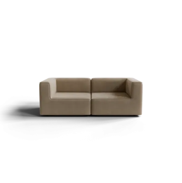 2-Sitzer Kombi -TASI- Farbe Beige - Stoff: kvadrat Melange Nap