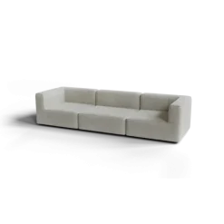 3-Sitzer Kombi -TASI- Farbe Cloud - Stoff: kvadrat Moss