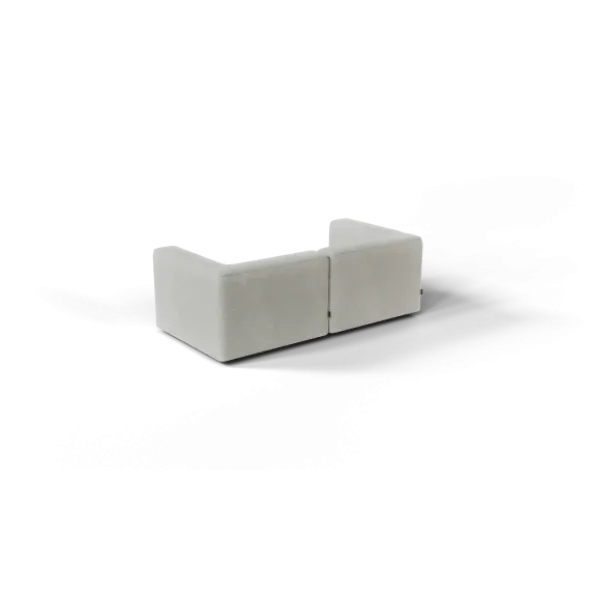 2-Sitzer Kombi -TASI- Farbe Cloud - Stoff: kvadrat Moss