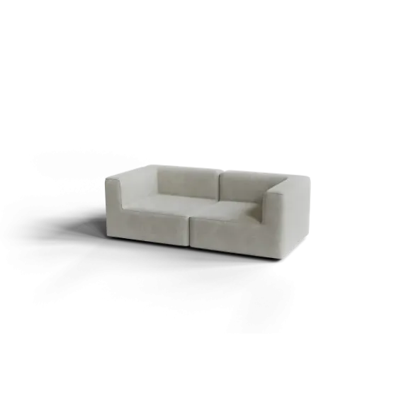 2-Sitzer Kombi -TASI- Farbe Cloud - Stoff: kvadrat Moss
